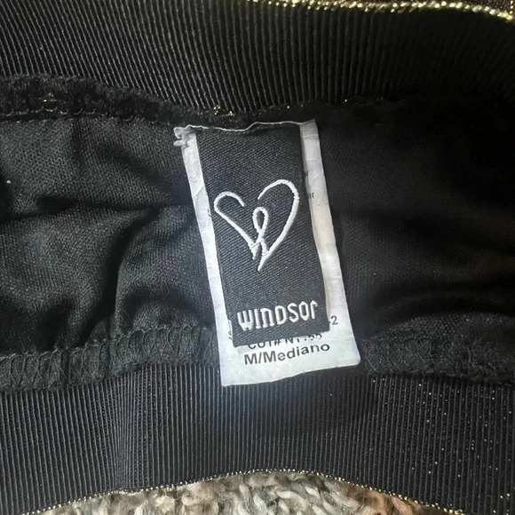 WINDSOR MAXI LONG SKIRT GOLD AND BLACK FOIL PLEATED STRETCH HOLIDAY SIZE MEDIUM - Picture 6 of 11